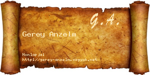 Gerey Anzelm névjegykártya
